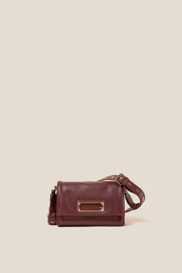 Gironacci leather bag, leather bag, Made in Italy leather bag, handcrafted bag, 3250 Vitello Soft Amarena 364