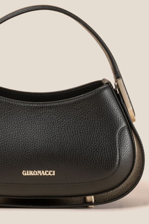 borsa Gironacci, borsa in pelle, borsa Made in Italy, borsa da donna, borsa artigianale da donna, 3150 Vitello Nero