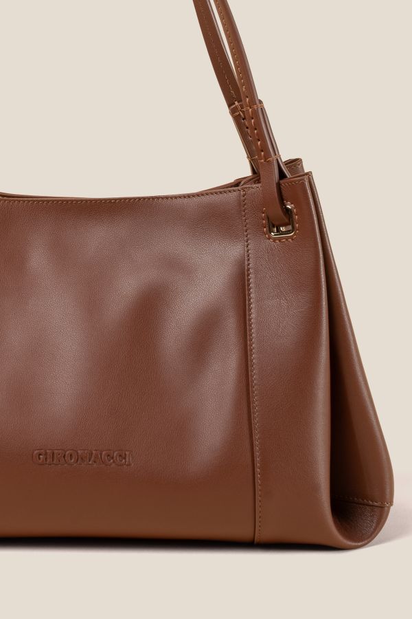 borsa donna, borsa artigianale, borsa Gironacci, borsa in pelle, borsa Made in Italy, 3351 Vitello Soft Brandy 177