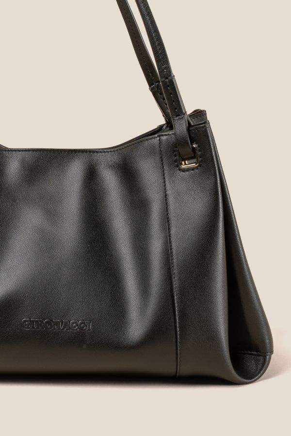 borsa donna, borsa artigianale, borsa Gironacci, borsa in pelle, borsa Made in Italy, 3351 Vitello Soft Nero