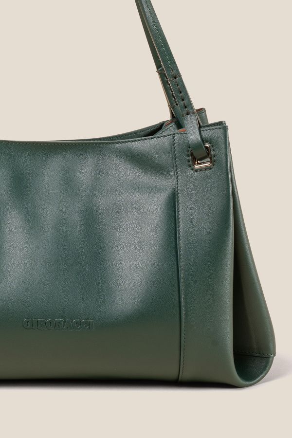 borsa donna, borsa artigianale, borsa Gironacci, borsa in pelle, borsa Made in Italy, 3351 Vitello Soft Verde 403