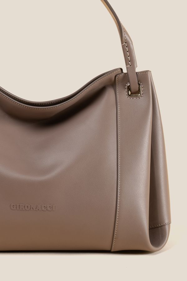 borsa Made in Italy, borsa donna, borsa artigianale, borsa Gironacci, borsa in pelle, 3352 Vitello Soft Taupe 114