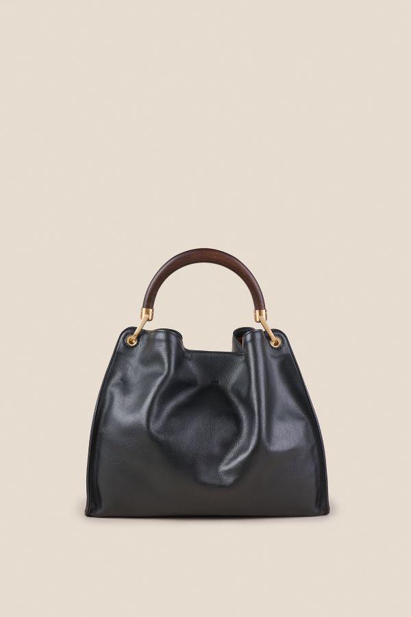 borsa Made in Italy, borsa in pelle, borsa da donna, borsa grande, borsa Gironacci, 3461 Vitello Soft Nero