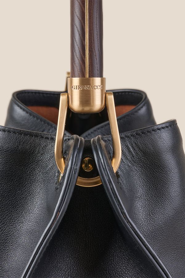 borsa Made in Italy, borsa in pelle, borsa da donna, borsa grande, borsa Gironacci, 3461 Vitello Soft Nero