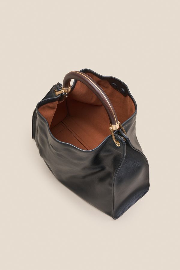 borsa Made in Italy, borsa in pelle, borsa da donna, borsa grande, borsa Gironacci, 3461 Vitello Soft Nero