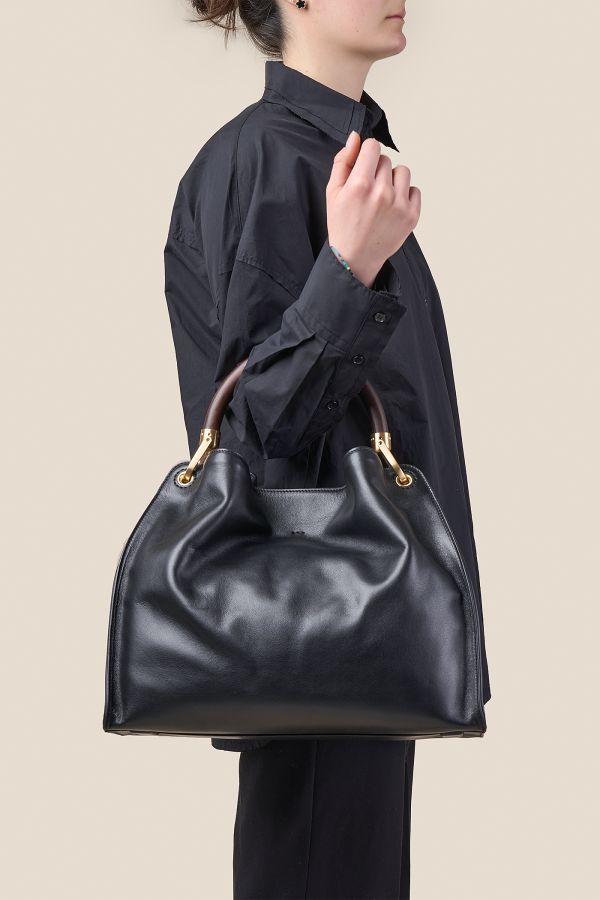 borsa Made in Italy, borsa in pelle, borsa da donna, borsa grande, borsa Gironacci, 3461 Vitello Soft Nero