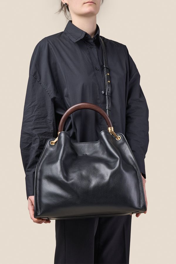 borsa Made in Italy, borsa in pelle, borsa da donna, borsa grande, borsa Gironacci, 3461 Vitello Soft Nero