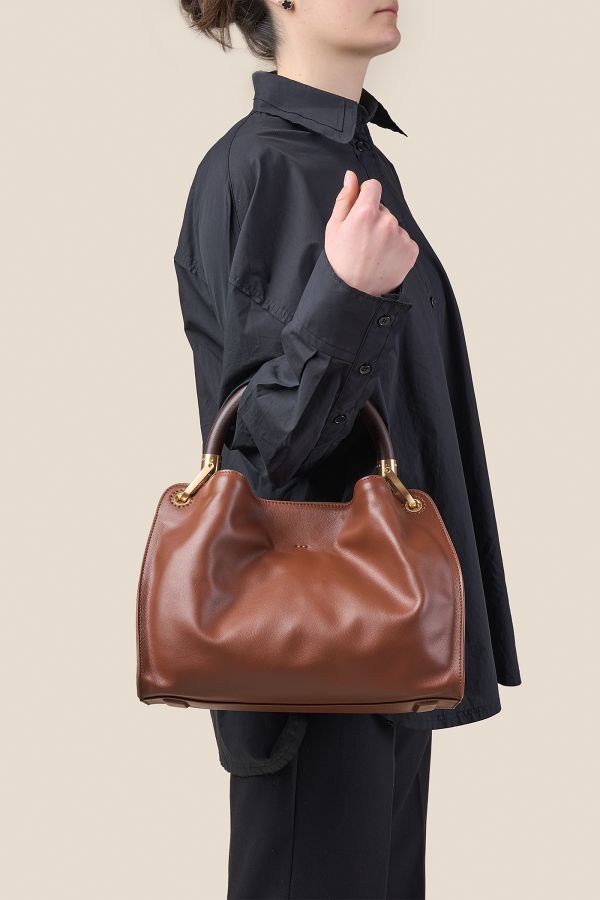 borsa Gironacci, borsa in pelle, borsa donna, borsa artigianale, borsa Made in Italy, 3460 Vitello Soft Brandy 177