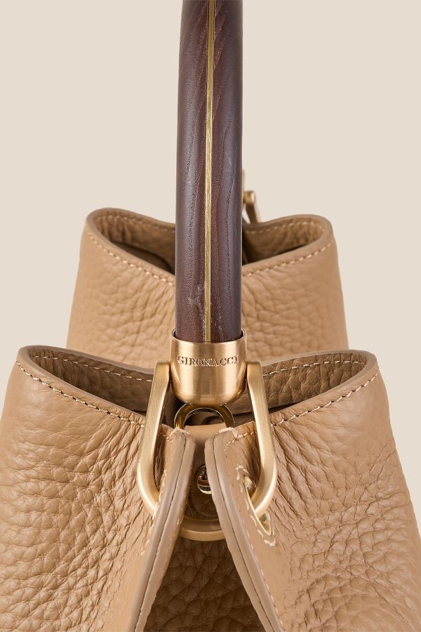 borsa Gironacci, borsa in pelle, borsa donna, borsa artigianale, borsa Made in Italy, 3460 Velvet Biscotto 160