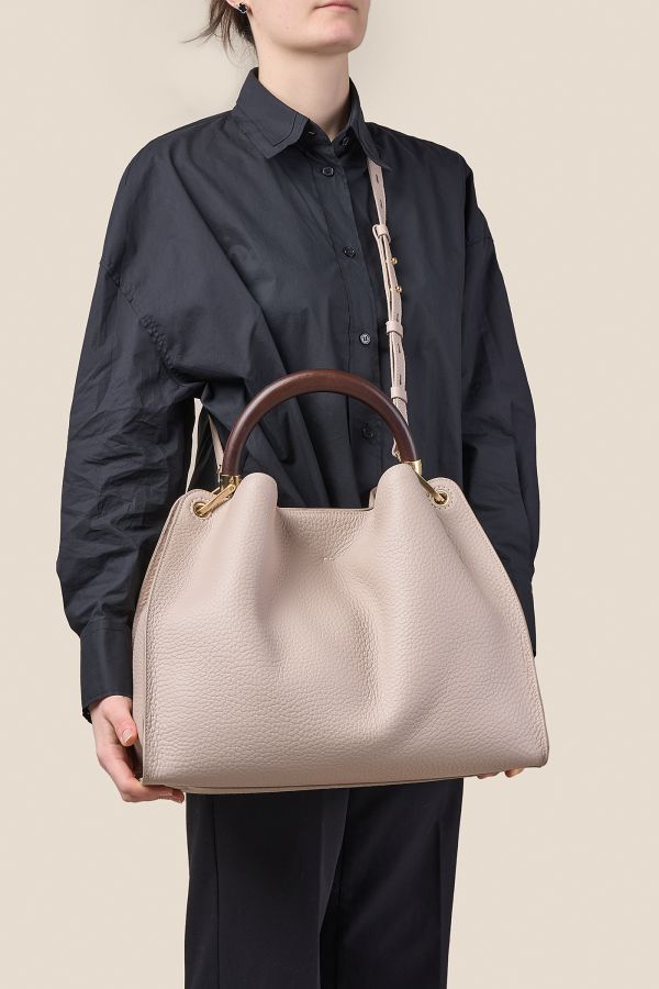 borsa Made in Italy, borsa in pelle, borsa da donna, borsa grande, borsa Gironacci, 3461 Velvet Nude 053