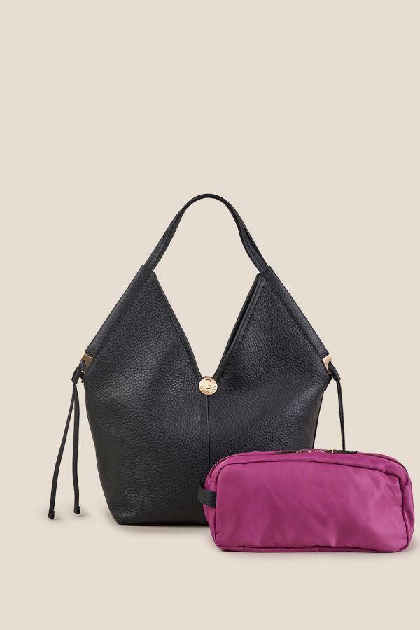 Gironacci bag, large leather bag, luxury leather bag, Made in Italy bag, women bag, 3361 Velvet Nero