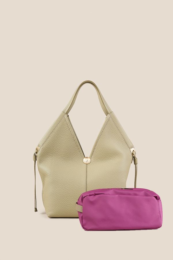 Gironacci bag, Made in Italy bag, women bag, luxury leather bag, large leather bag, 3361 Velvet Salvia 421