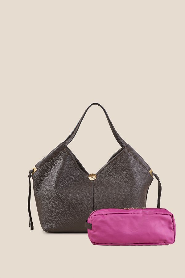 Gironacci bag, Made in Italy bag, women bag, luxury leather bag, large leather bag, 3362 Velvet T.moro 156