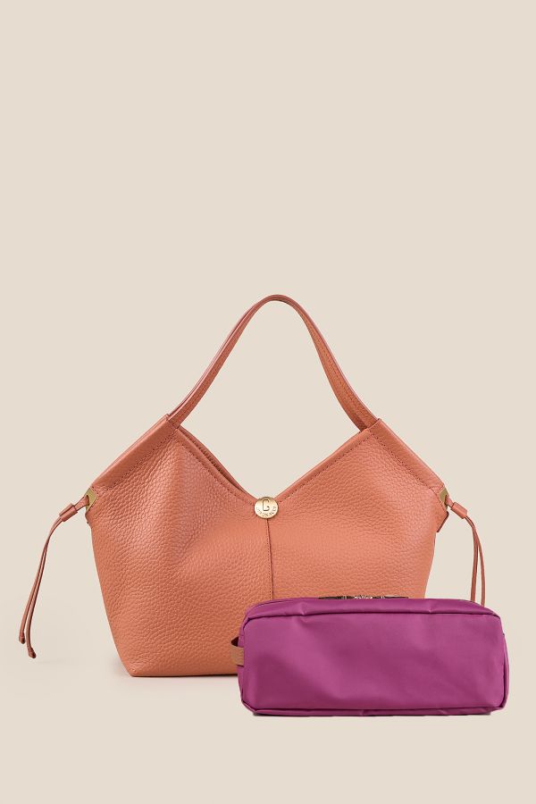 Made in Italy bag, women bag, luxury leather bag, large leather bag, Gironacci bag, 3362 Velvet Papaya 259