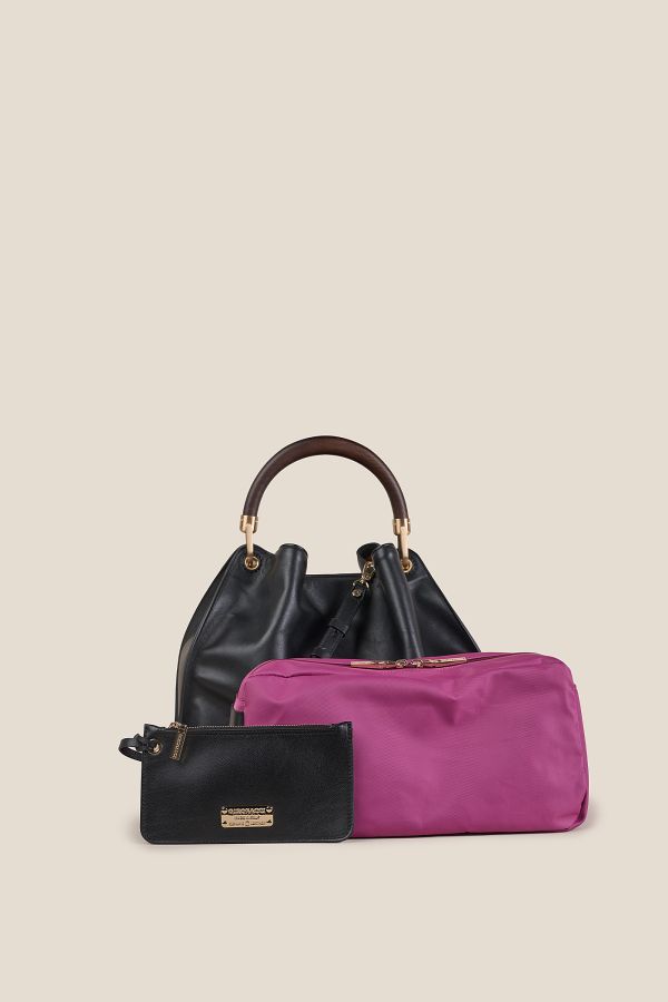 Made in Italy bag, women bag, luxury leather bag, large leather bag, Gironacci bag, 3461 Vitello Soft Nero