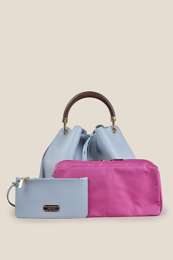 Gironacci bag, large leather bag, luxury leather bag, Made in Italy bag, women bag, 3461 Velvet Pervinca 460