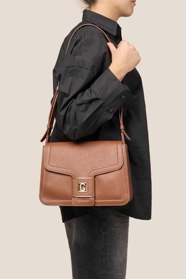 borsa Gironacci, borsa in pelle, borsa donna, borsa artigianale, borsa Made in Italy, 3370 Velvet Gianduia 178
