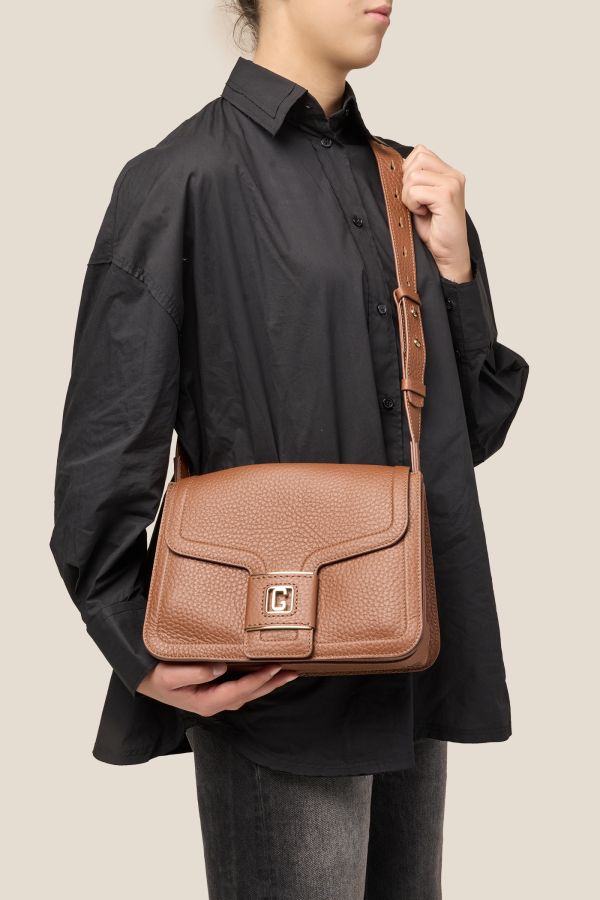 borsa Gironacci, borsa in pelle, borsa donna, borsa artigianale, borsa Made in Italy, 3370 Velvet Gianduia 178