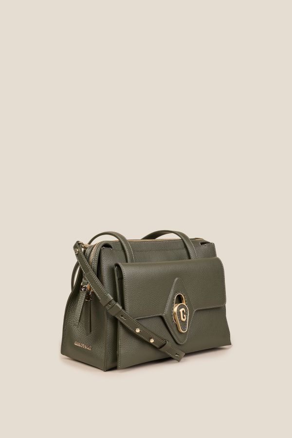 Gironacci borsa, borsa da donna, borsa grande, borsa Made in Italy, borsa in pelle, 3173 Vitello Loden 422