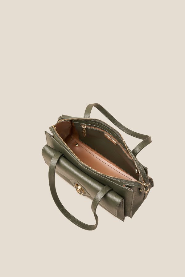 Gironacci borsa, borsa da donna, borsa grande, borsa Made in Italy, borsa in pelle, 3173 Vitello Loden 422