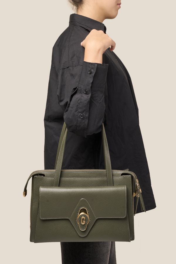 Gironacci borsa, borsa da donna, borsa grande, borsa Made in Italy, borsa in pelle, 3173 Vitello Loden 422
