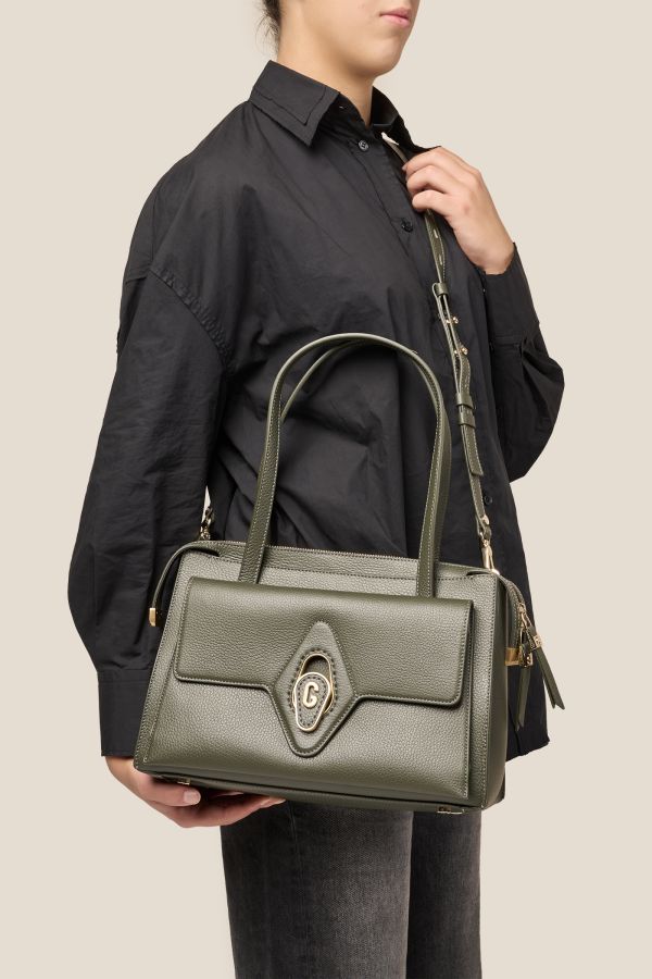 Gironacci borsa, borsa da donna, borsa grande, borsa Made in Italy, borsa in pelle, 3173 Vitello Loden 422
