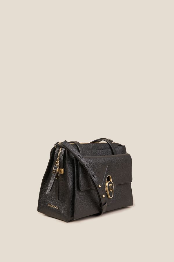 Gironacci borsa, borsa da donna, borsa grande, borsa Made in Italy, borsa in pelle, 3173 Vitello Nero