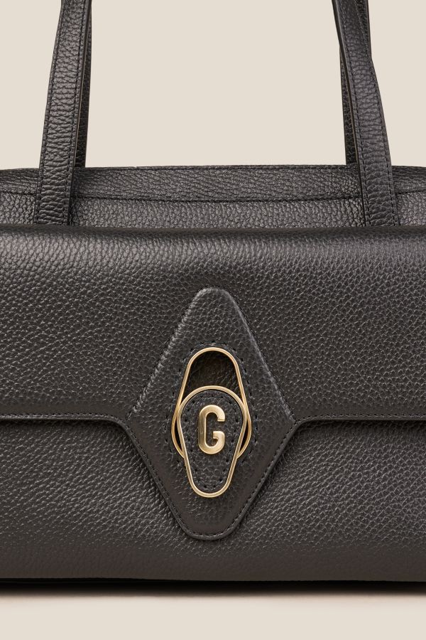Gironacci borsa, borsa da donna, borsa grande, borsa Made in Italy, borsa in pelle, 3173 Vitello Nero