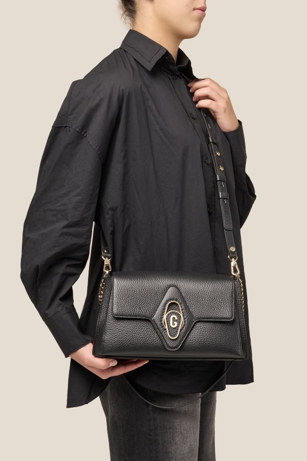 borsa Gironacci, borsa in pelle, borsa Made in Italy, borsa da donna, borsa artigianale da donna, 3170 Vitello Nero