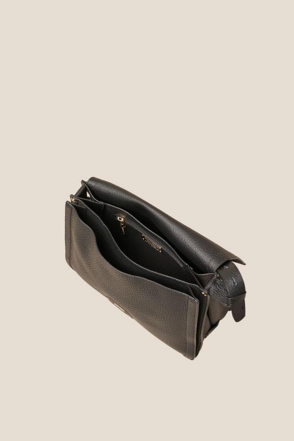 Gironacci borsa, borsa da donna, borsa grande, borsa Made in Italy, borsa in pelle, 3371 Velvet Nero