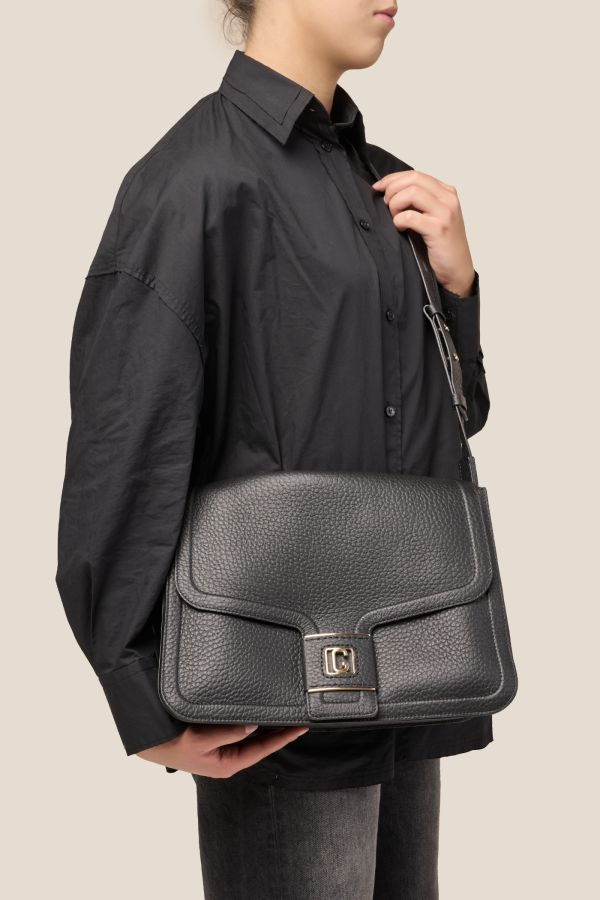 Gironacci borsa, borsa da donna, borsa grande, borsa Made in Italy, borsa in pelle, 3371 Velvet Nero