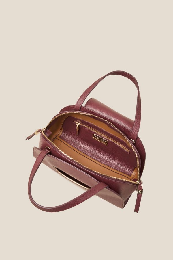 borsa da donna, borsa artigianale da donna, borsa in pelle, borsa Made in Italy, borsa Gironacci, 3270 Vitello Vino 355