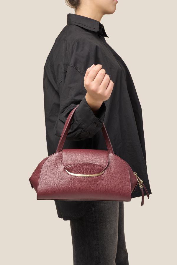 borsa da donna, borsa artigianale da donna, borsa in pelle, borsa Made in Italy, borsa Gironacci, 3270 Vitello Vino 355
