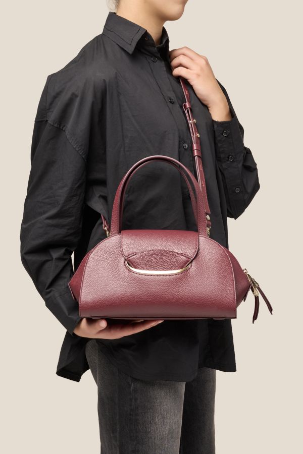 borsa da donna, borsa artigianale da donna, borsa in pelle, borsa Made in Italy, borsa Gironacci, 3270 Vitello Vino 355