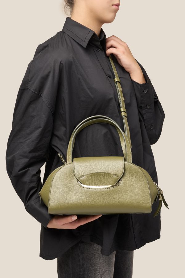borsa Gironacci, borsa in pelle, borsa Made in Italy, borsa da donna, borsa artigianale da donna, 3270 Vitello Oliva 406