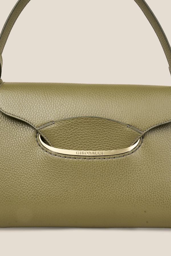 borsa Made in Italy, borsa donna, borsa artigianale, borsa Gironacci, borsa in pelle, 3272 Vitello Oliva 406