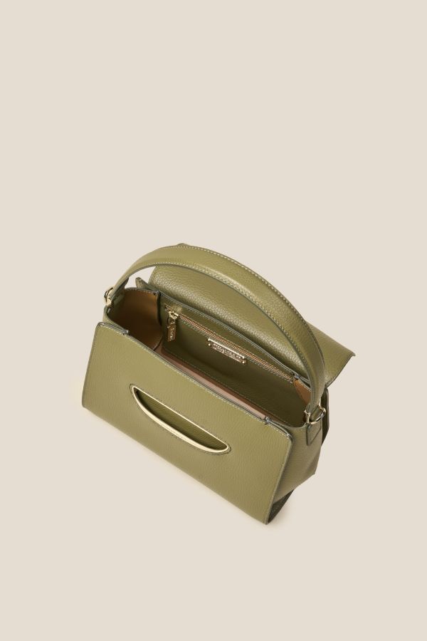 borsa Made in Italy, borsa donna, borsa artigianale, borsa Gironacci, borsa in pelle, 3272 Vitello Oliva 406