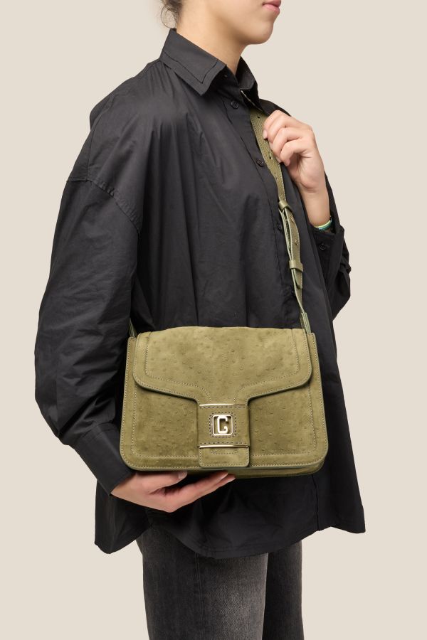 borsa Gironacci, borsa in pelle, borsa donna, borsa artigianale, borsa Made in Italy, 3370 Nabuk Safari Bosco 417