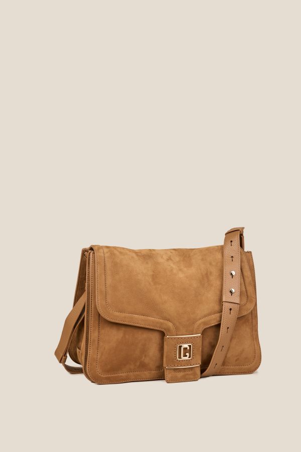 Gironacci bag, Made in Italy bag, women bag, luxury leather bag, large leather bag, 3371 Nabuck Cuoio 158