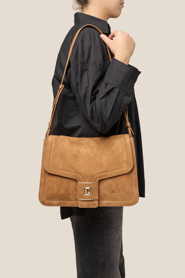 Gironacci bag, Made in Italy bag, women bag, luxury leather bag, large leather bag, 3371 Nabuck Cuoio 158