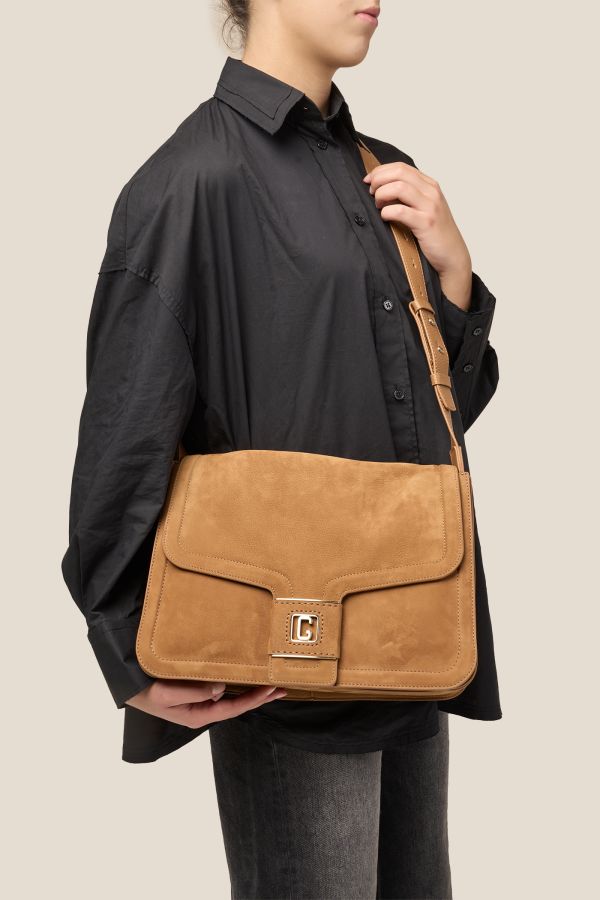 Gironacci borsa, borsa da donna, borsa grande, borsa Made in Italy, borsa in pelle, 3371 Nabuk Cuoio 158