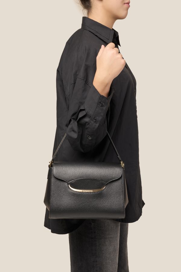 borsa donna, borsa artigianale, borsa Gironacci, borsa in pelle, borsa Made in Italy, 3272 Vitello Nero