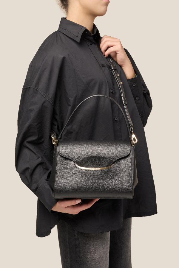 borsa donna, borsa artigianale, borsa Gironacci, borsa in pelle, borsa Made in Italy, 3272 Vitello Nero