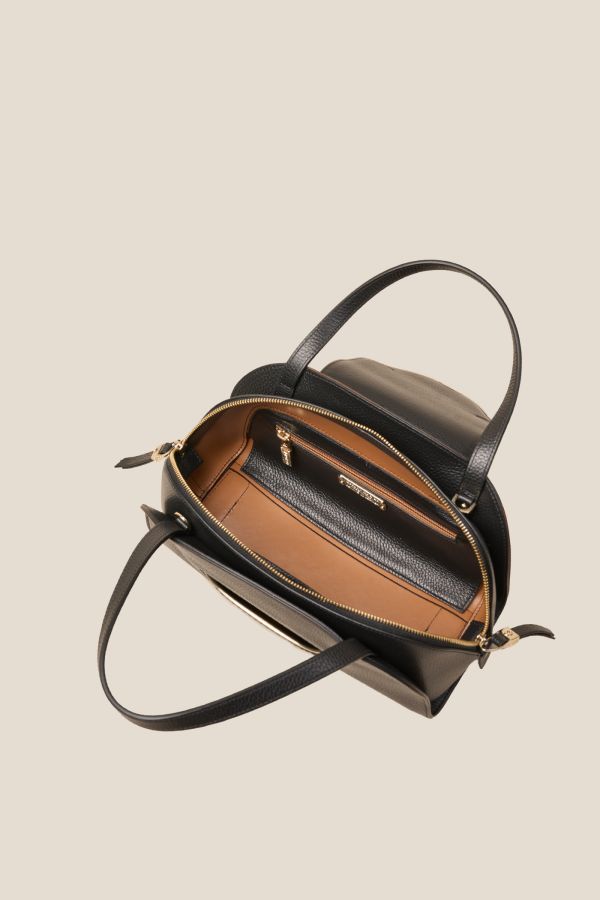 borsa Gironacci, borsa in pelle, borsa Made in Italy, borsa da donna, borsa artigianale da donna, 3270 Vitello Nero