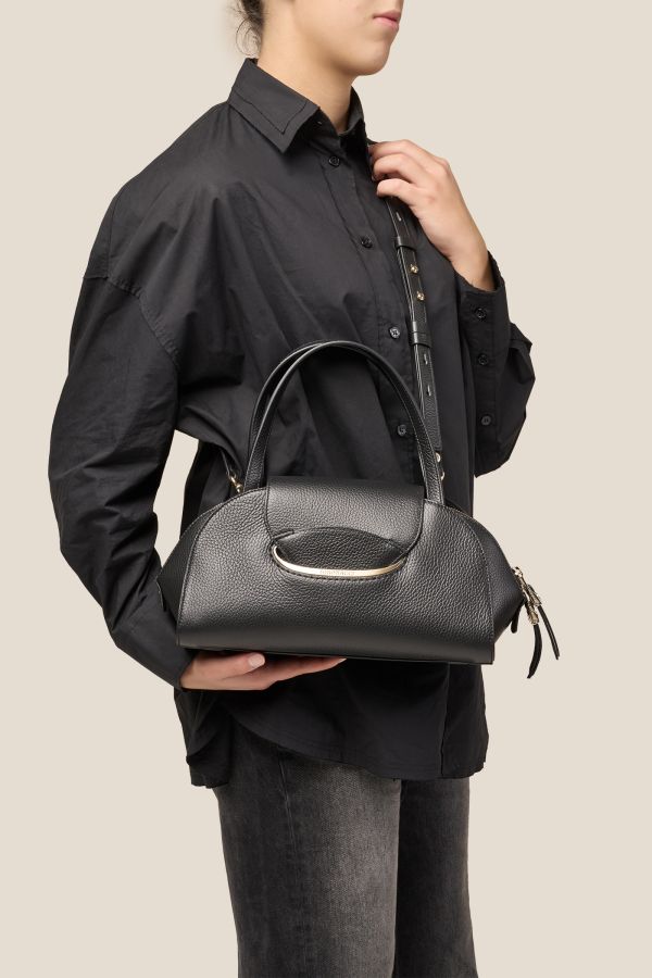 borsa Gironacci, borsa in pelle, borsa Made in Italy, borsa da donna, borsa artigianale da donna, 3270 Vitello Nero
