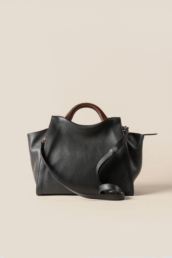 handcrafted leather bag, handcrafted bag, Gironacci handcrafted bag, Made in Italy handcrafted bag, 532 Vitello Nero