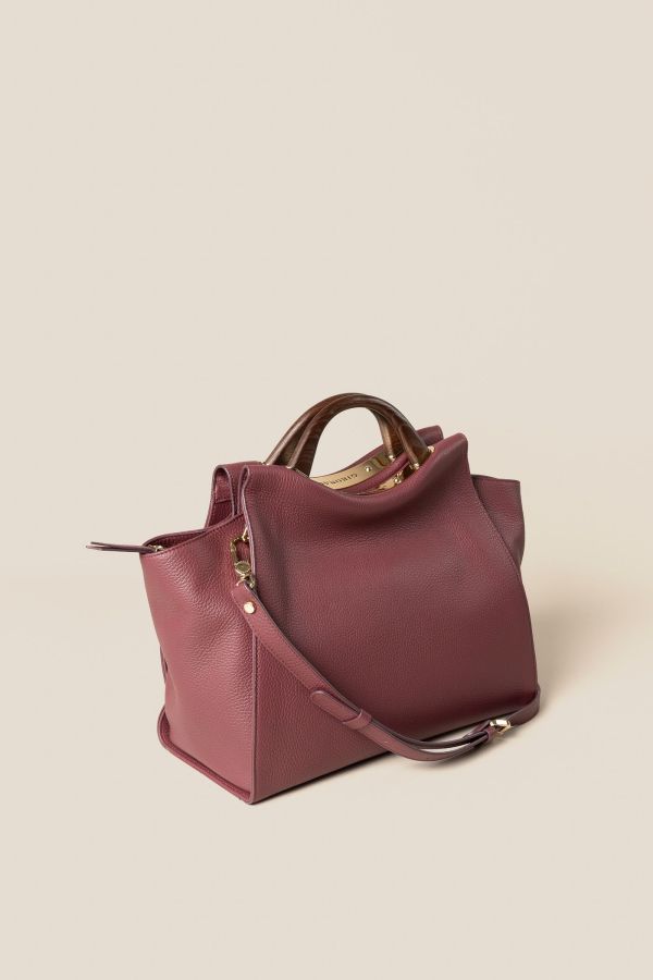 532 Vitello Vino 355 borsa donna, borsa artigianale, borsa Gironacci, borsa in pelle, borsa Made in Italy, 532 Vitello Vino 355