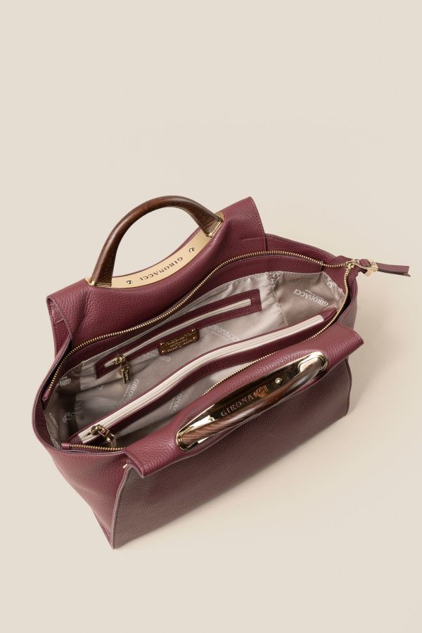 532 Vitello Vino 355 borsa donna, borsa artigianale, borsa Gironacci, borsa in pelle, borsa Made in Italy, 532 Vitello Vino 355