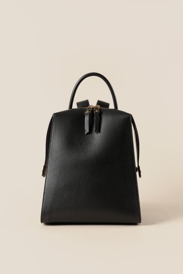 Gironacci backpack, handcrafted leather backpack, women's backpack, leather backpack, handcrafted backpack, 1272 Vitello Nero
