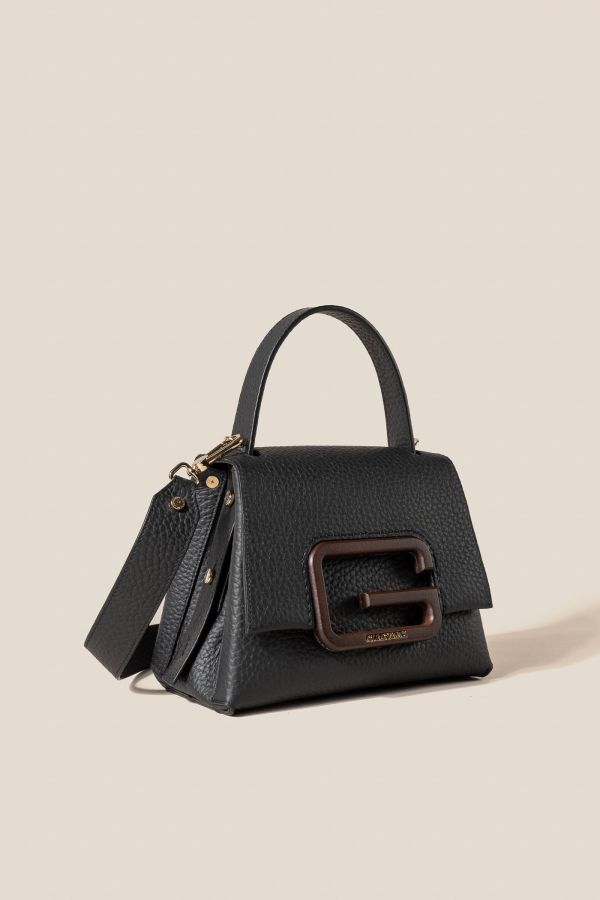 Made in Italy leather bag, handcrafted bag, Gironacci leather bag, leather bag, 2362 Velvet Nero